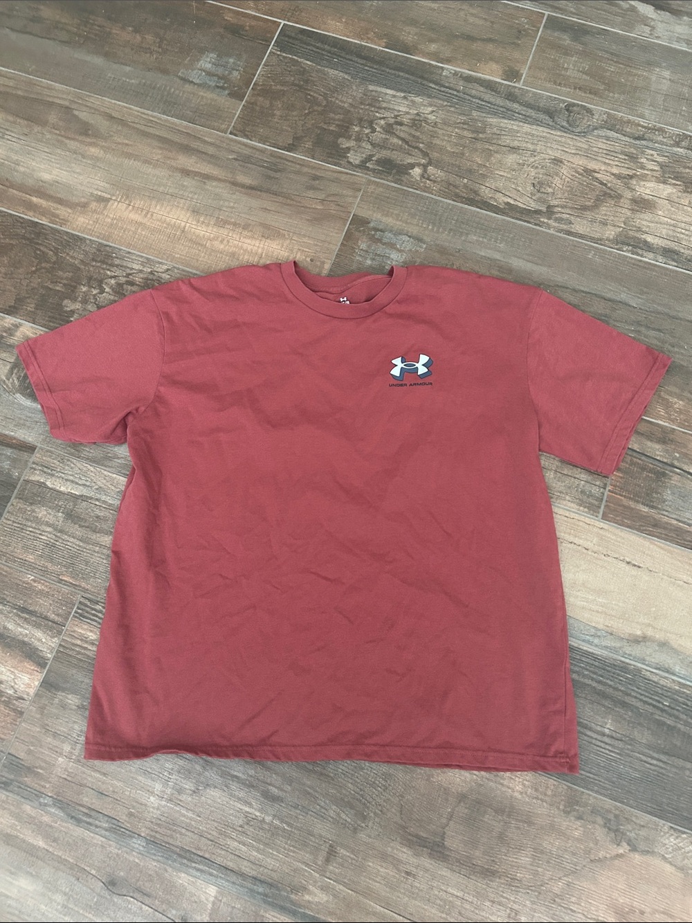 Under Armour Men's Rust Red Short-Sleeve Logo Crew Tee